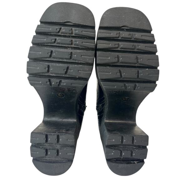 Jeffrey Campbell Refresh-L Black Patent Leather Boots Square Toe Y2K Size 8.5 - Picture 7 of 8